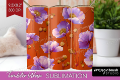 Floral Tumbler Wrap - Sping Flowers Tumbler PNG Sublimation Product Image 1