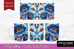 Floral Mug Wrap - Sping Flowers Mug PNG Sublimation Product Image 1