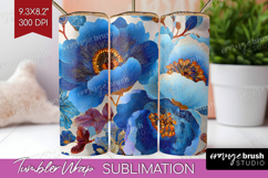 Floral Tumbler Wrap - Sping Flowers Tumbler PNG Sublimation Product Image 1