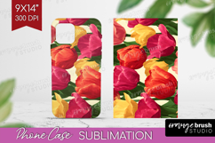 Floral Phone Case PNG - Sping Flowers Case PNG Sublimation Product Image 1