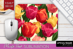 Floral Mouse Pad Sublimation - Sping Flowers Mousepad PNG Product Image 1