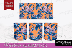 Floral Mug Wrap - Sping Flowers Mug PNG Sublimation Product Image 1