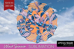 Floral Wind Spinner Sublimation PNG - Sping Flowers Round Product Image 1