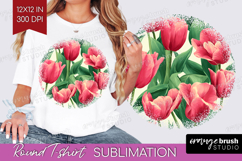 Floral Round Tshirt Background - Sping Flowers PNG Product Image 1