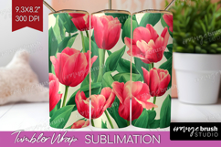Floral Tumbler Wrap - Sping Flowers Tumbler PNG Sublimation Product Image 1