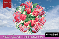 Floral Wind Spinner Sublimation PNG - Sping Flowers Round Product Image 1
