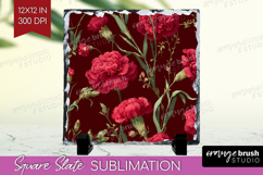 Floral Slate PNG - Sping Flowers Square Slate Sublimation Product Image 1