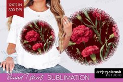 Floral Round Tshirt Background - Sping Flowers PNG Product Image 1