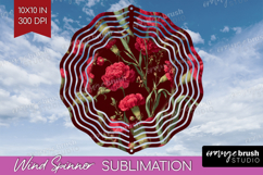 Floral Wind Spinner Sublimation PNG - Sping Flowers Round Product Image 1