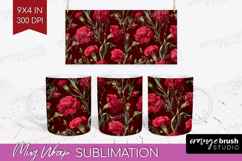 Floral Mug Wrap - Sping Flowers Mug PNG Sublimation Product Image 1
