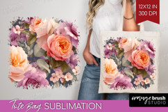 Floral Tote Bag - Sping Flowers Tote Bag PNG Sublimation Product Image 1