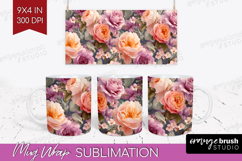 Floral Mug Wrap - Sping Flowers Mug PNG Sublimation Product Image 1