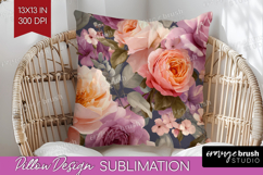 Floral Pillow Sublimation - Sping Flowers Pillow Cover PNG Product Image 1