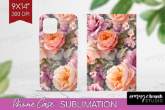 Floral Phone Case PNG - Sping Flowers Case PNG Sublimation Product Image 1