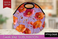 Floral Lunch Bag - Sping Flowers Lunch Bug PNG Sublimation Product Image 1