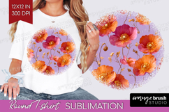 Floral Round Tshirt Background - Sping Flowers PNG Product Image 1