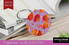Floral Keychain PNG - Sping Flowers Keychain Sublimation Product Image 1