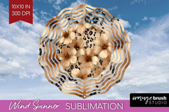 Floral Wind Spinner Sublimation PNG - Sping Flowers Round Product Image 1