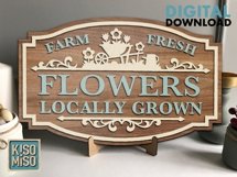 Flowers locally grown/laser cut files/SVG/CDR/DXF Product Image 3