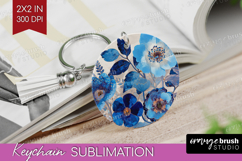 Floral Keychain PNG - Sping Flowers Keychain Sublimation Product Image 1