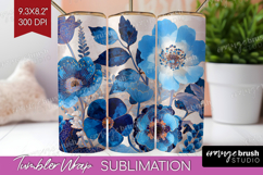 Floral Tumbler Wrap - Sping Flowers Tumbler PNG Sublimation Product Image 1