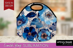 Floral Lunch Bag - Sping Flowers Lunch Bug PNG Sublimation Product Image 1