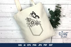 Floral Jeans Pocket SVG | Garden Flowers and Butterfly Product Image 1