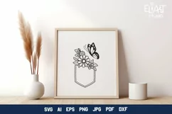 Floral Jeans Pocket SVG | Garden Flowers and Butterfly Product Image 4