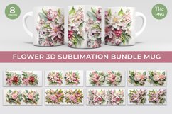 3d sublimation mug wrap, 3d flowers sublimation mug bundle Product Image 1