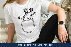Floral Jeans Pocket SVG Cut File | Garden Flowers SVG Product Image 4