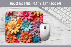 3d Bright Flowers Mouse Pad Sublimation Design PNG Product Image 1