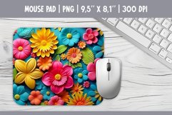 3d Bright Flowers Mouse Pad Sublimation Design PNG Product Image 1