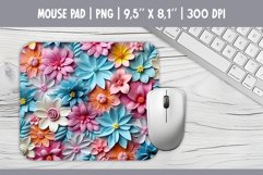 3d Bright Flowers Mouse Pad Sublimation Design PNG Product Image 1