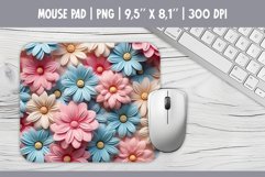 3d Bright Flowers Mouse Pad Sublimation Design PNG Product Image 1