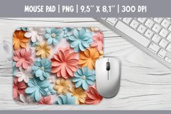 3d Bright Flowers Mouse Pad Sublimation Design PNG Product Image 1