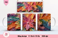 Flowers 3D Mug Wrap Sublimation Designs, 3d Mug, Flowers Png