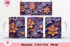 Flowers 3D Mug Wrap Sublimation Designs, 3d Mug, Flowers Png