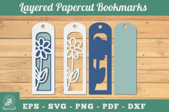 Flowers 3D Papercut Bookmarks SVG Product Image 1