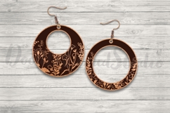 Hoop Floral Earring Pendant SVG File for Laser Cut, Jewelry. Product Image 2