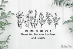 Flower Svg, Flowers Svg, Wildflower Svg, Flower Line Art Svg Product Image 7