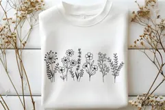 Flower Svg, Flowers Svg, Wildflower Svg, Flower Line Art Svg Product Image 2