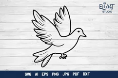 Dove SVG Design | Pigeon PNG Line Art Illustration Product Image 1