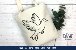 Dove SVG Design | Pigeon PNG Line Art Illustration Product Image 2
