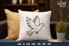 Dove SVG Design | Pigeon PNG Line Art Illustration Product Image 3