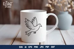 Dove SVG Design | Pigeon PNG Line Art Illustration Product Image 4