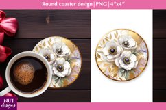 Spring coaster Anemones flower coaster Floral coaster PNG Product Image 1