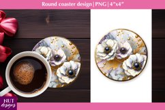 Spring coaster Anemones flower coaster Floral coaster PNG Product Image 1