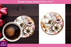 Anemones flower coaster Floral coaster PNG Spring coaster Product Image 1
