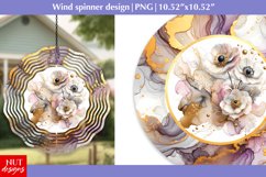 Watercolor flowers wind spinner Anemones 10 in wind spinner Product Image 1