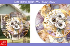 Watercolor flowers wind spinner, Anemone wind spinner PNG Product Image 1